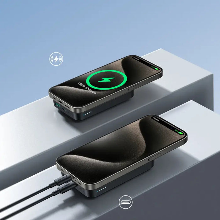 Powerbank Joyroom JR-W020 20W 10000mAh MagSafe + USB-C - USB-C cable 0.25m - black - Powerbanks<<<HurtelXML