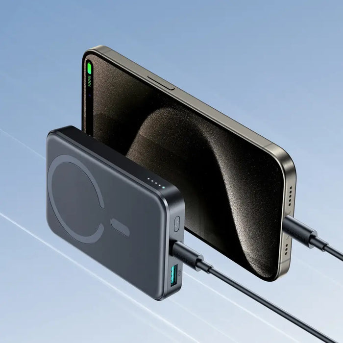 Powerbank Joyroom JR-W020 20W 10000mAh MagSafe + USB-C - USB-C cable 0.25m - black - Powerbanks<<<HurtelXML