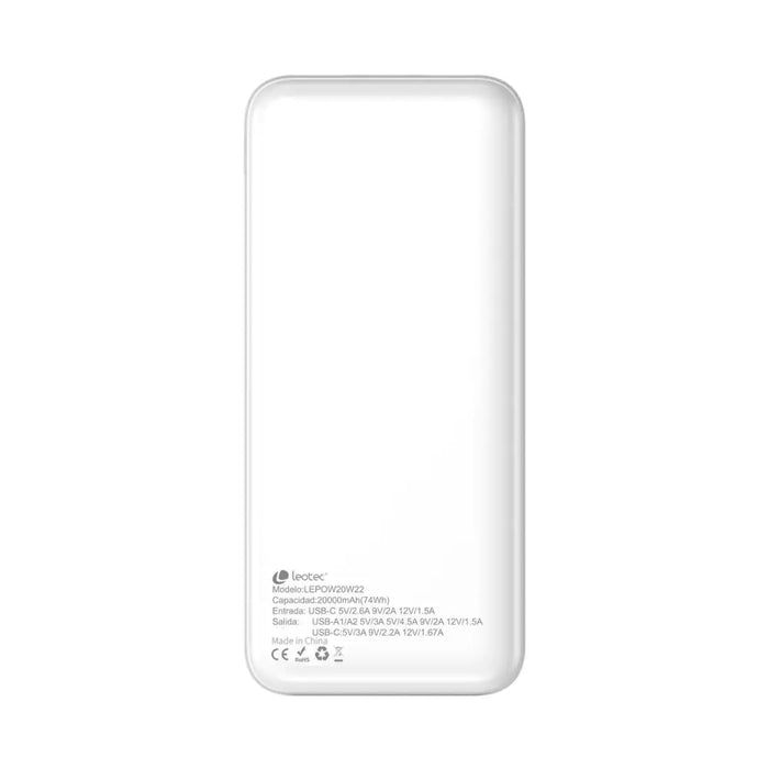 Powerbank LEOTEC LEPOW20W22W White 20000 mAh - Електроника Телефони и таблети<<<Компютри| Електроника<<<BigBuy&&&Power