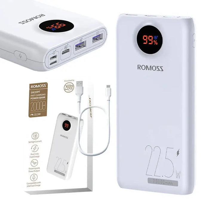Powerbank Romoss SW20PF 20000mAh 22.5W (white) - Powerbanks<<<Energy<<<InnproXML