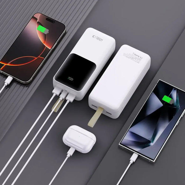 Powerbank Tech-Protect PB03 30000mAh 22.5W - white - Powerbanks<<<HurtelXML
