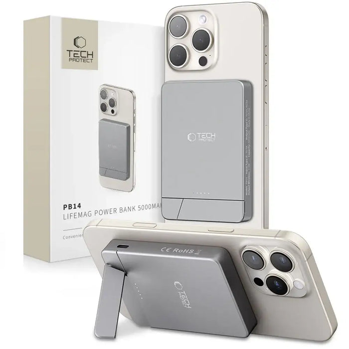 Powerbank Tech-Protect PB14 LifeMag MagSafe 5000 mAh - gray - Powerbanks<<<HurtelXML