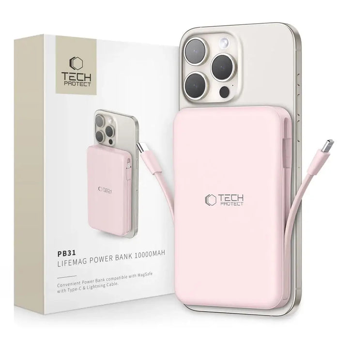 Powerbank Tech-Protect PB31 LifeMag MagSafe 10000 mAh - pink - Powerbanks<<<HurtelXML