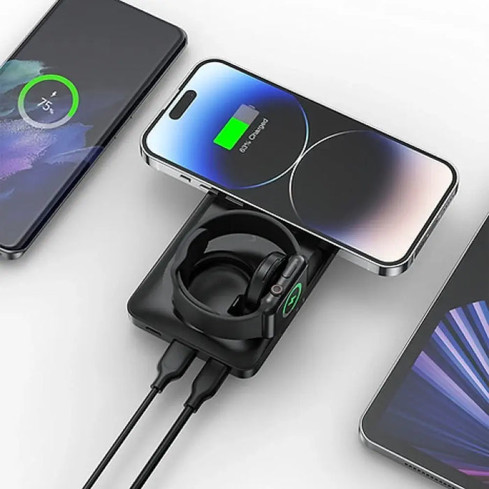 Powerbank Veger MagMulti W1156 10000mAh 22.5W 3A MagSafe PD QC3.0 - black - Powerbanks<<<HurtelXML