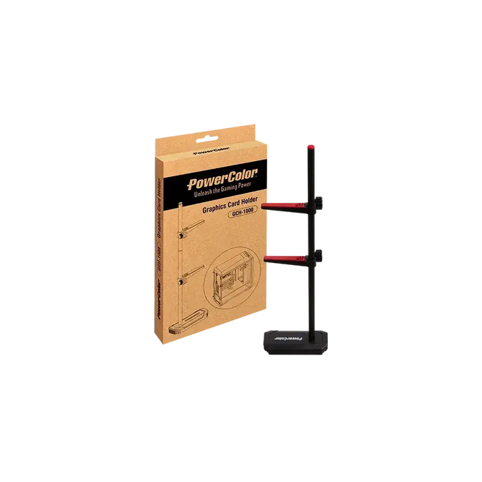 PowerColor graphics card holder Aluminum Black - Входно-изходни контролери<<<Компютърни компоненти<<<ValiAPI