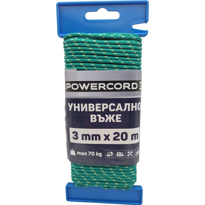 UNIVERSAL POWERCORD ROPE 3 MM 20 M GREEN