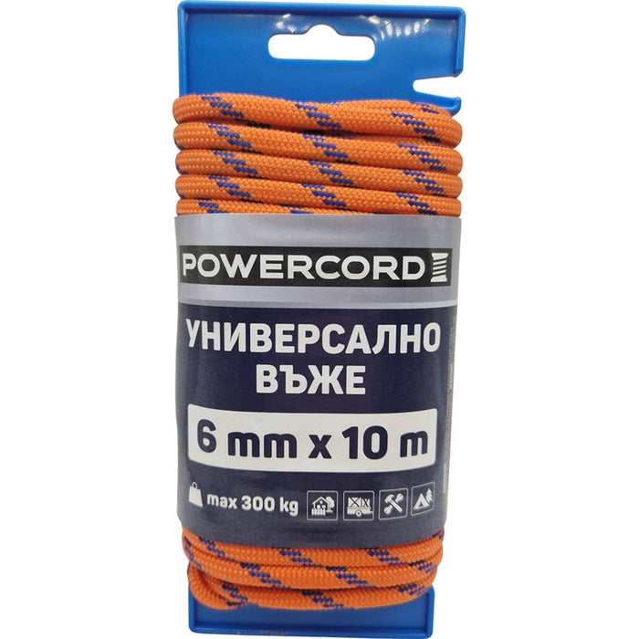 UNIVERSAL POWERCORD ROPE 6 MM 10 M ORANGE