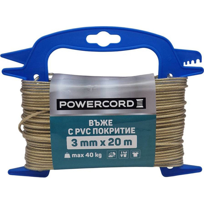 PVC COVERED ROPE POWERCORD 3 MM 20 M PVC