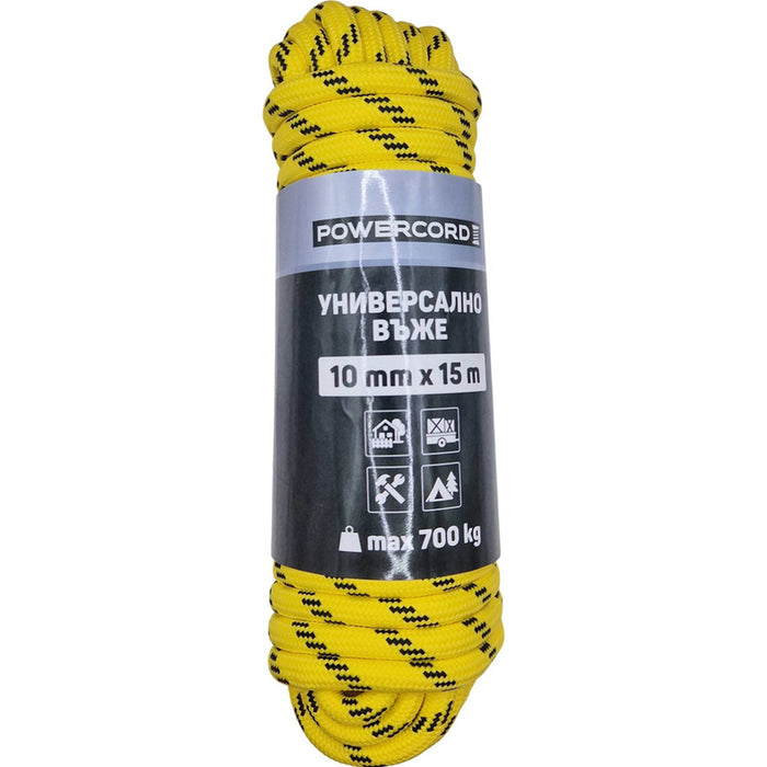 UNIVERSAL POWERCORD ROPE 10 MM 15 M YELLOW