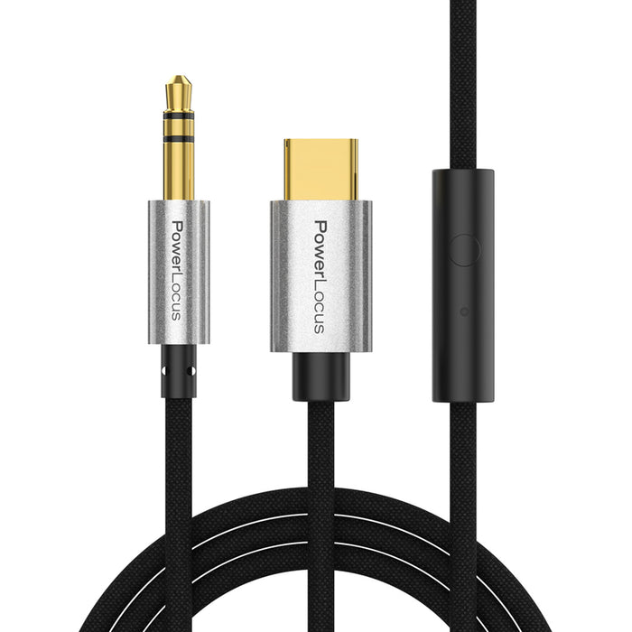 Cable POWERLOCUS AUX-USB-C + MIC