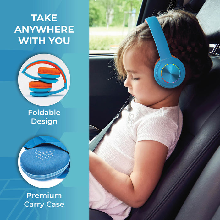 POWERLOCUS PLED BLUE/ORANGE stereo headphones