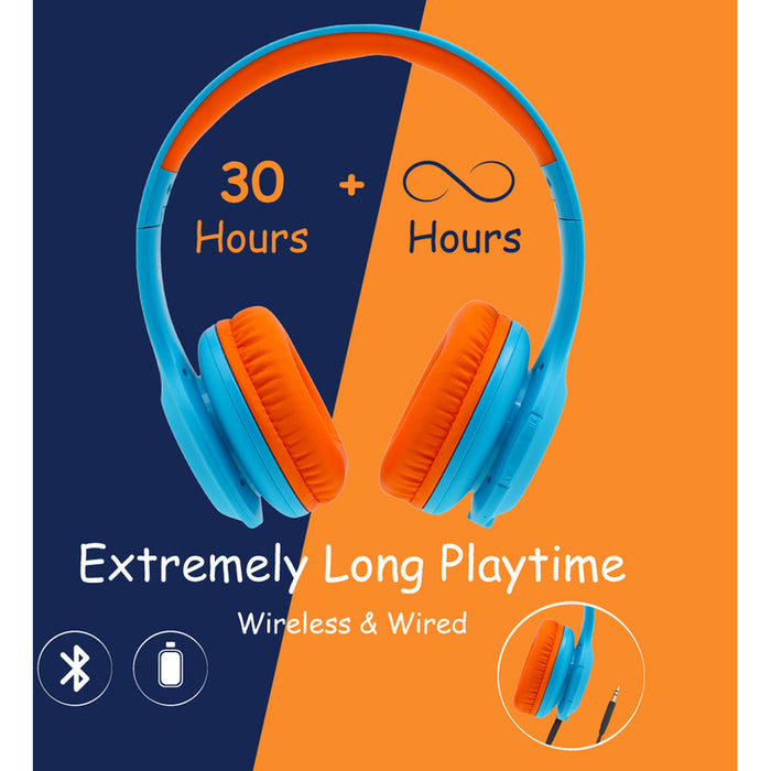 POWERLOCUS PLED BLUE/ORANGE stereo headphones