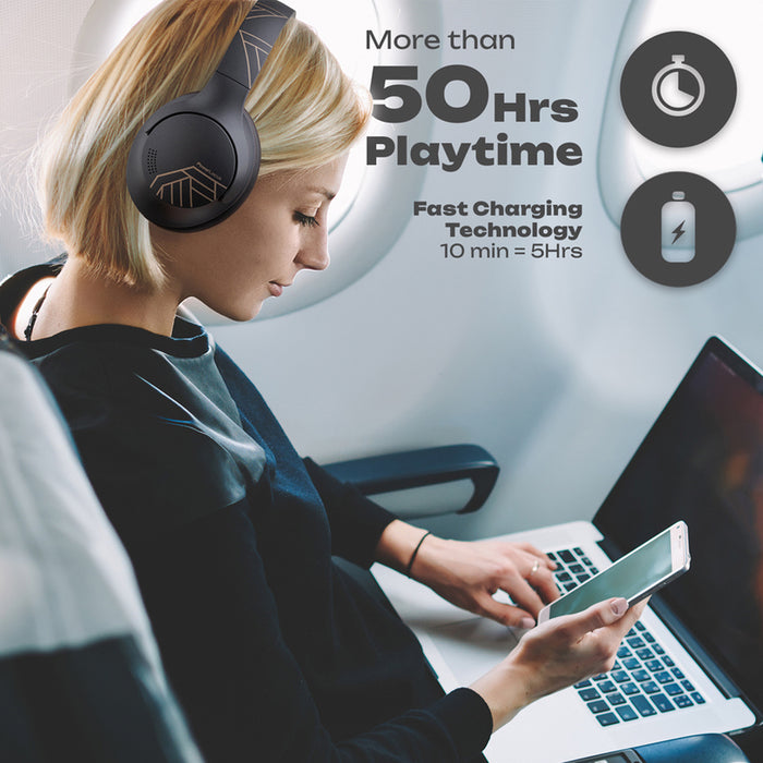 POWERLOCUS P3 BLACK stereo headphones