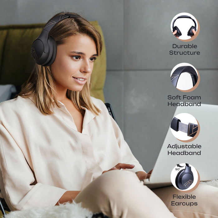POWERLOCUS P3 BLACK stereo headphones