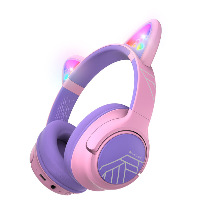 POWERLOCUS BOBO CAT KIDS PINK/PUR stereo headphones