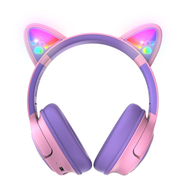 POWERLOCUS BOBO CAT KIDS PINK/PUR stereo headphones