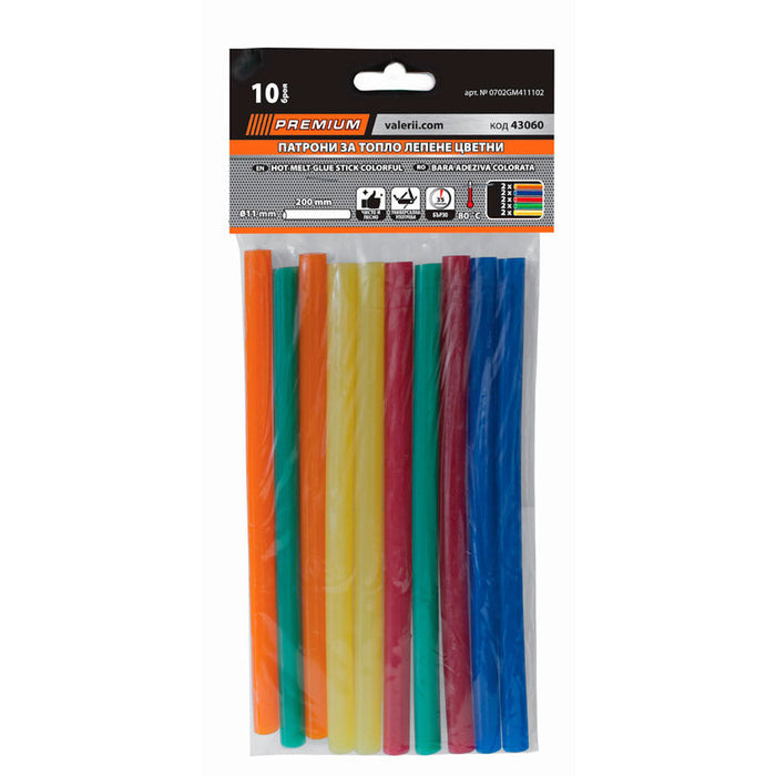 HOT GLUING CARTRIDGES 10 PCS COLOR F 11 X 200 MM PREMIUM