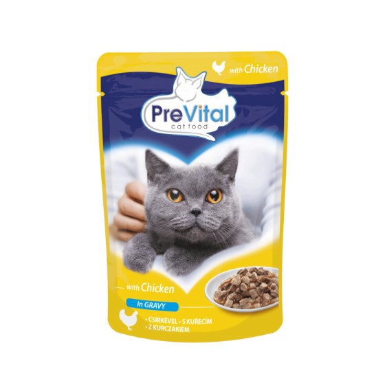 PREVITAL Cat Food Mix 4 Flavors Chicken, Veal, Salmon, Poultry – wet cat food – 96 x 100 g