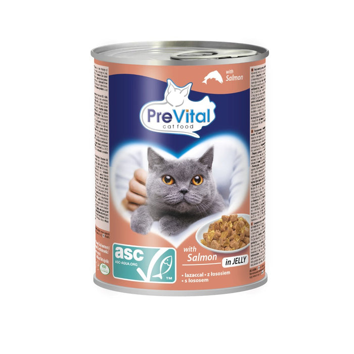 PREVITAL Cat Food with ASC salmon in jelly - wet food for cats - 415g