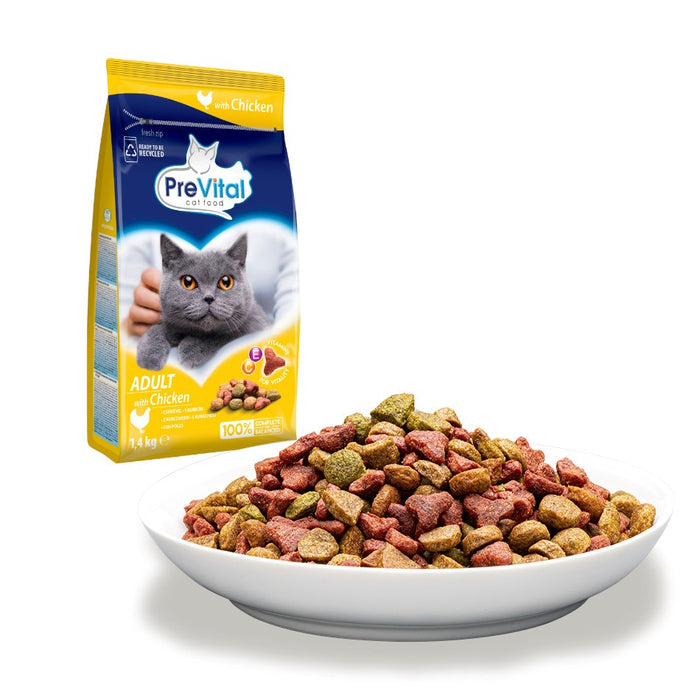 PREVITAL Cat Food Adult with Chicken - Dry Cat Food - 1.4 kg