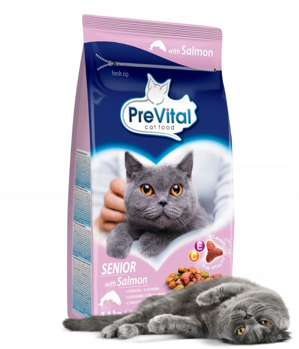PREVITAL Senior Salmon - dry cat food - 1,4kg