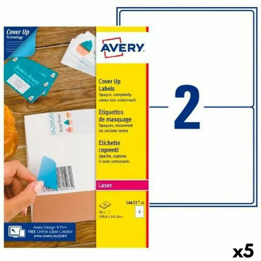 Printer Labels Avery L4611 White 25 Sheets 199,6 x 143,5 mm (5 Units) - Електроника Периферни и резервни