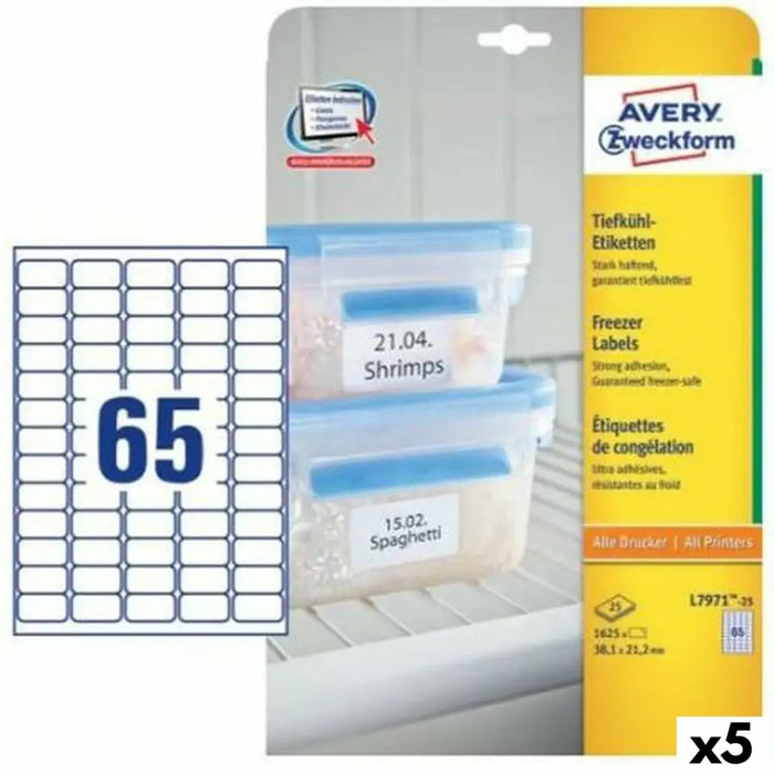 Printer Labels Avery L7971 White 25 Sheets 38,1 x 21,1 mm (5 Units) - Електроника Периферни и резервни