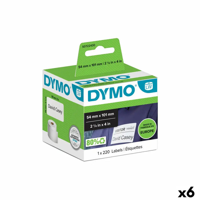 Printer Labels Dymo 99014 54 x 101 mm LabelWriter™ White Black (6 Units) - Електроника Периферни и резервни