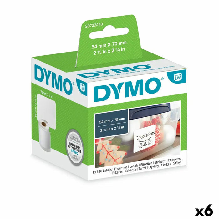 Printer Labels Dymo S0722440 54 x 70 mm LabelWriter™ White (6 Units) - Електроника Периферни и резервни