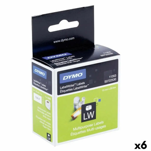 Printer Labels Dymo White Black 1000 Pieces 13 x 25 mm (6 Units) - Електроника Периферни и резервни части<<<Компютри|