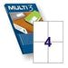 Printer Labels MULTI 3 White Upright 100 Sheets 105 x 148 mm (4 Units) - Електроника Периферни и резервни