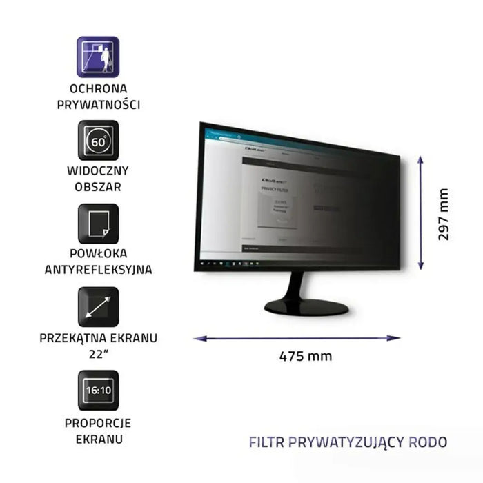 Privacy Filter for Monitor Qoltec 51056 - Протектори за Екран<<<Електроника Телефони и таблети<<<Компютри|