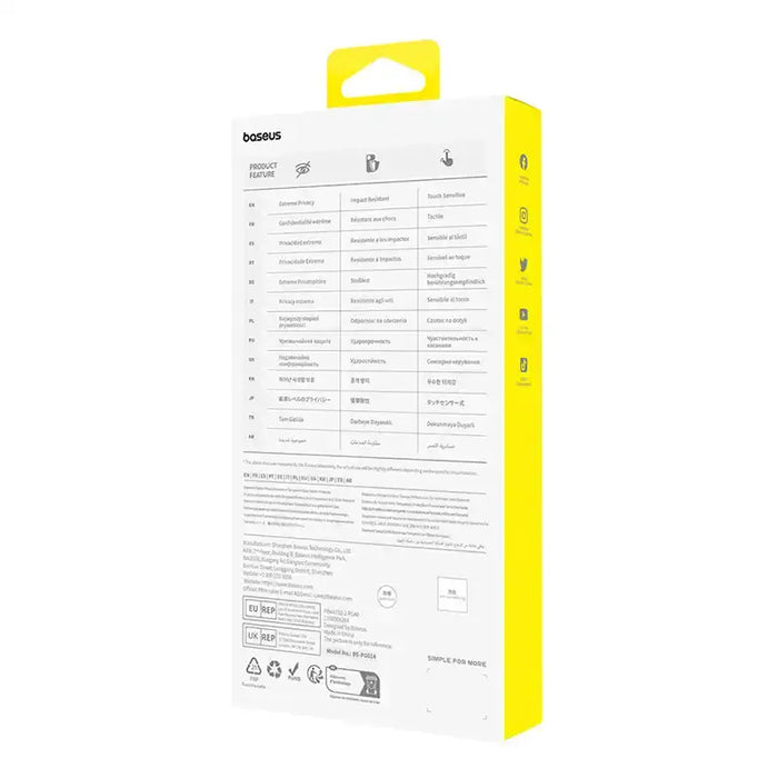 Privacy Protection Tempered Glass Baseus Diamond iPhone 15 - For smartphones<<<Tempered glass and screen
