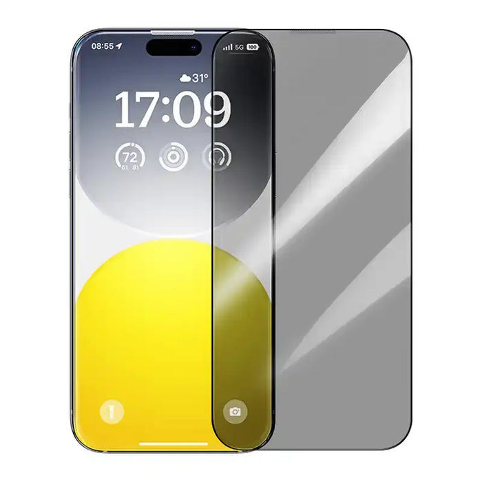 Privacy Protection Tempered Glass Baseus Diamond iPhone 15 - For smartphones<<<Tempered glass and screen