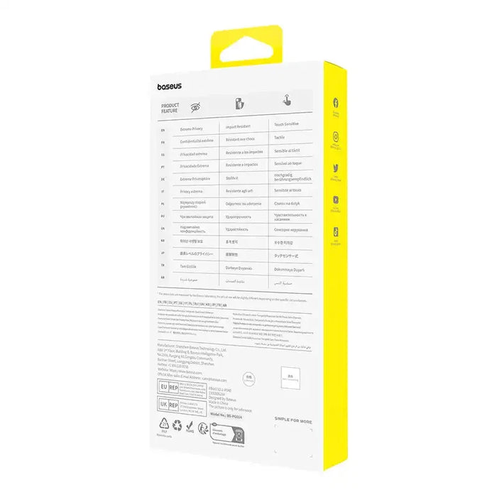Privacy Protection Tempered Glass Baseus Diamond iPhone 15 Plus - For smartphones<<<Tempered glass and screen