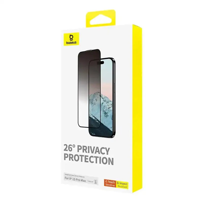 Privacy Protection Tempered Glass Baseus Diamond iPhone 15 Pro Max - For smartphones<<<Tempered glass and screen