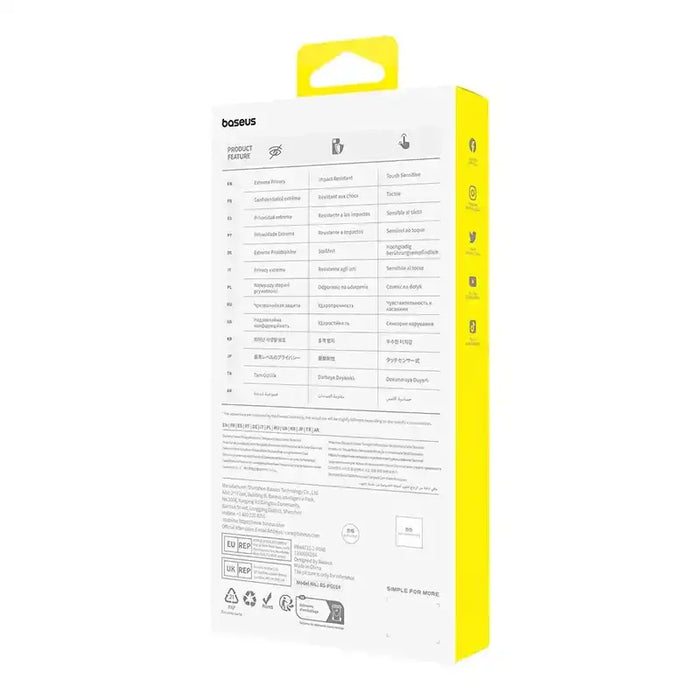 Privacy Protection Tempered Glass Baseus Diamond iPhone 15 Pro Max - For smartphones<<<Tempered glass and screen