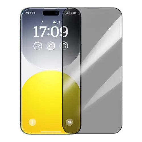 Privacy Protection Tempered Glass Baseus Sapphire iPhone 15 - For smartphones<<<Tempered glass and screen