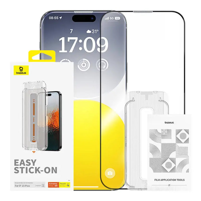 Privacy Protection Tempered Glass Baseus Sapphire iPhone 15 Plus - For smartphones<<<Tempered glass and screen