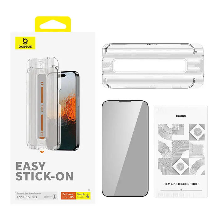 Privacy Protection Tempered Glass Baseus Sapphire iPhone 15 Plus - For smartphones<<<Tempered glass and screen
