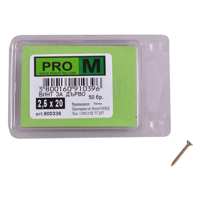 WOOD SCREW 2.5X20 MM PRO M 50 PCS DIN7505