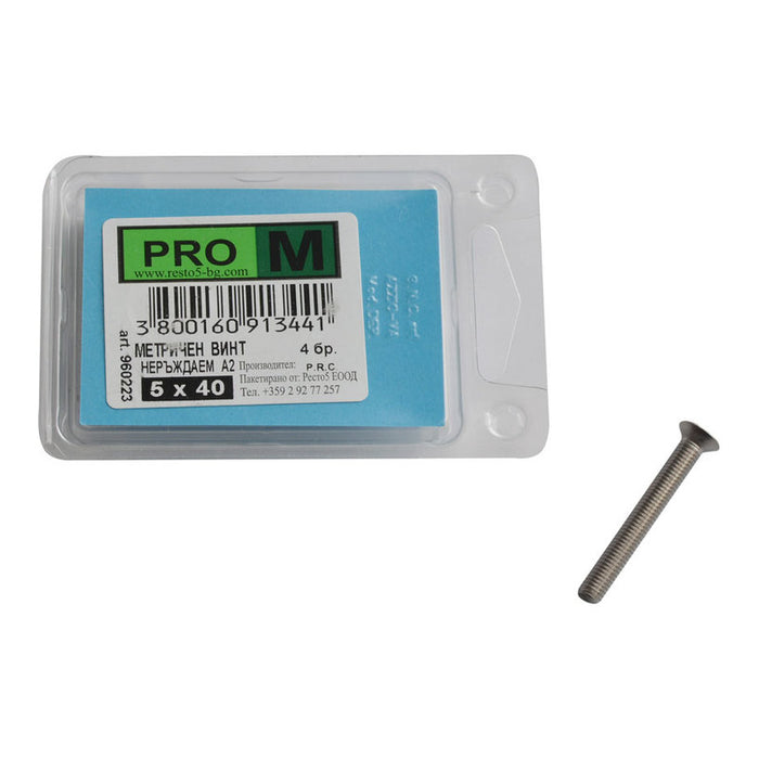 STAINLESS METRIC BOLT 4 PCS PRO M 5 X 40 MM