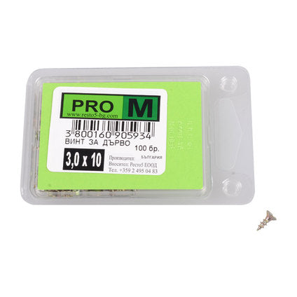 SCREW FOR WOOD 3X10 MM PRO M 100 pieces