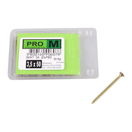 SCREW FOR WOOD 3.5X50 MM PRO M 30 PCS