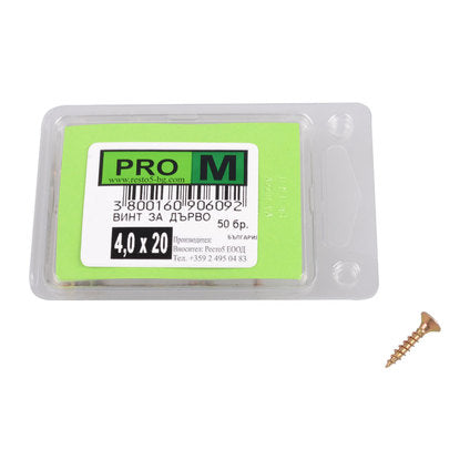 SCREW FOR WOOD 4X20 MM PRO M 50 PCS