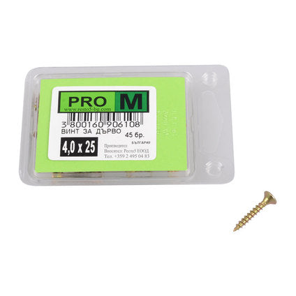 SCREW FOR WOOD 4X25 MM PRO M 45 PCS
