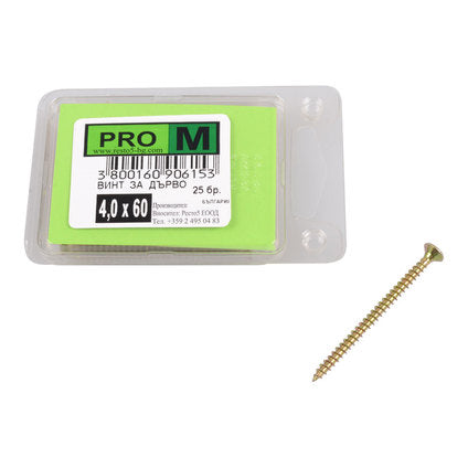 SCREW FOR WOOD 4X60 MM PRO M 60 PCS
