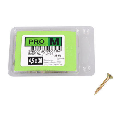 SCREW FOR WOOD 4.5X30 MM PRO M 35 PCS