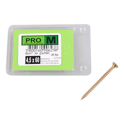 SCREW FOR WOOD 4.5X60 MM PRO M 20 PCS