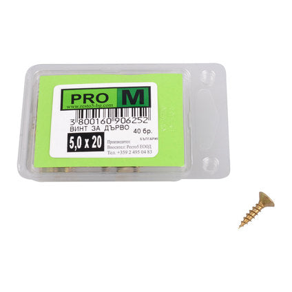 SCREW FOR WOOD 5X20 MM PRO M 40 PCS